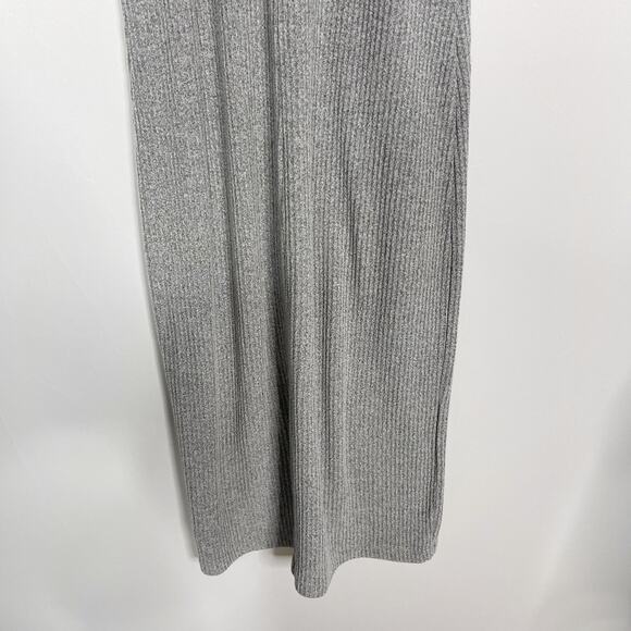 Gap Small S Gray Heather Marled Ribbed Tank Midi Dress Scoop Neck Racerback - Picture 6 of 9